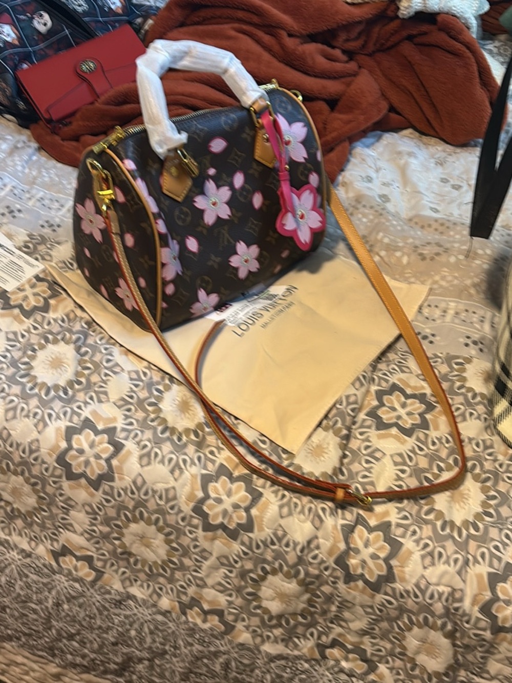 Brown floral bag